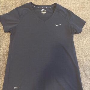 Nike Women's Dark Blue Dri-FIT Short Sleeve Tee